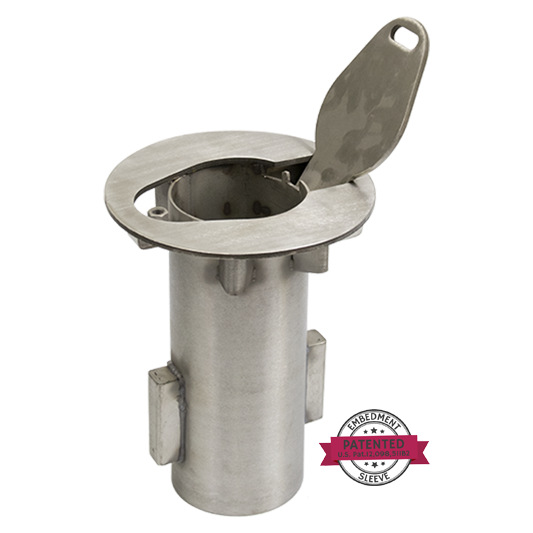 4" Padlock Removable Carbon Steel 48" w/ Patented Stainless Steel Embedment Sleeve - Image 2